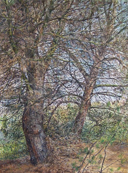DISTANT VIEW, 2003, gouache on paper, 30 x 22 inches